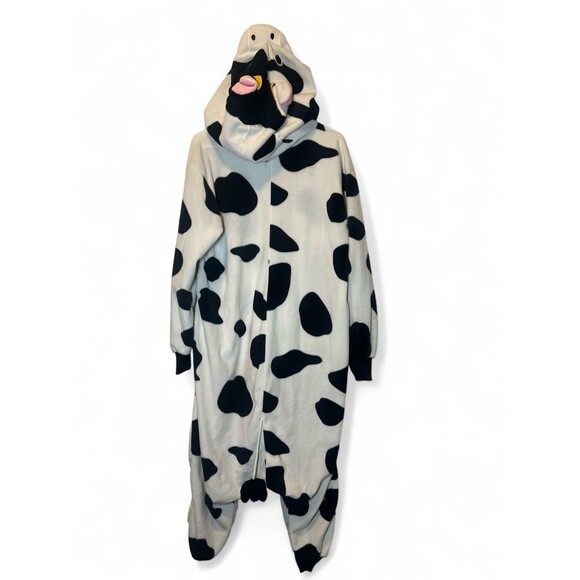 Silver Lilly Adult Smal Cow Steer Bull Cosplay Halloween Pajama Costume Hoodie - Picture 2 of 4